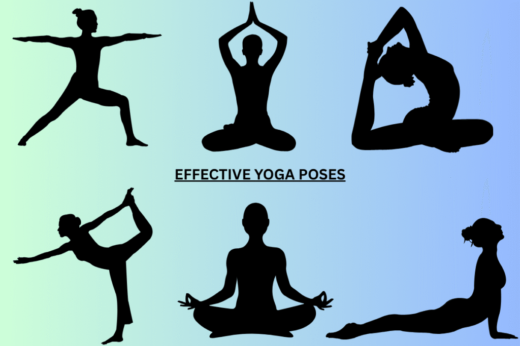 a group of silhouettes of people doing yoga